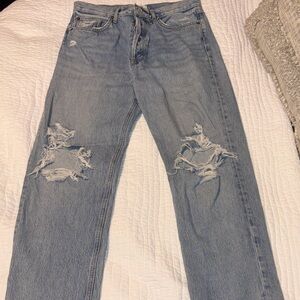 Agolde Light Blue Straight Leg Jeans